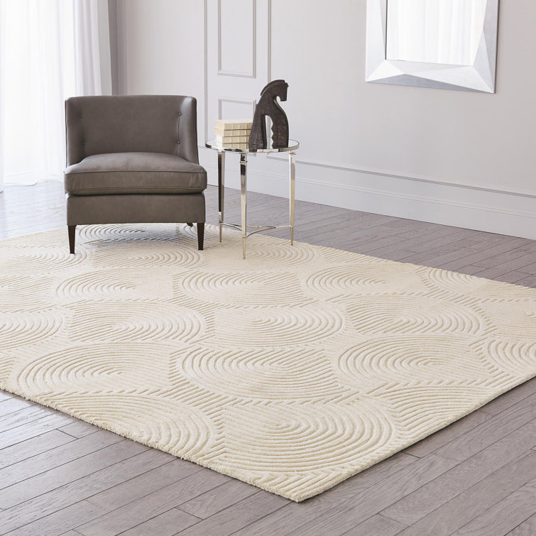 Global Views Tufted Wool Geometric Area Rug In Ivory Perigold
